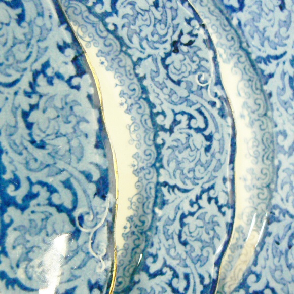 John Maddock & Sons Royal Vitreous Rialto England set of 3 plate bowl flow blue - Picture 11 of 11